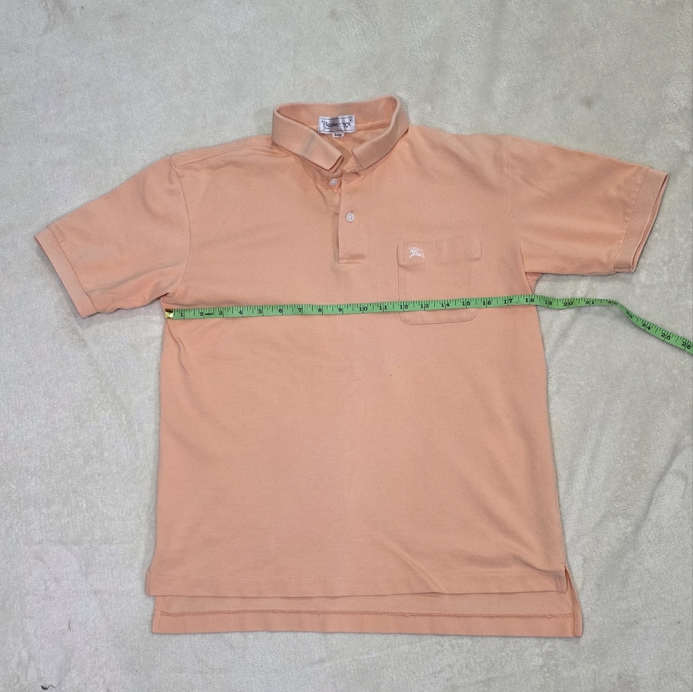 Vintage Burberrys Classic Short Sleeve Polo Shirt w/Chest Pocket in Soft Peach. - Picture 6 of 9